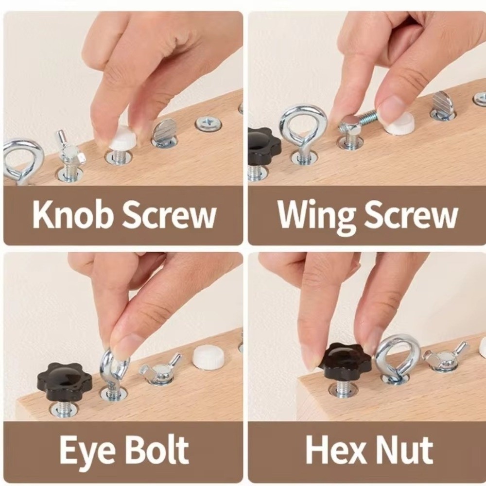 New Portable Montessori Screw  - Montessori Wooden Busy Board Toddler 评论和价格