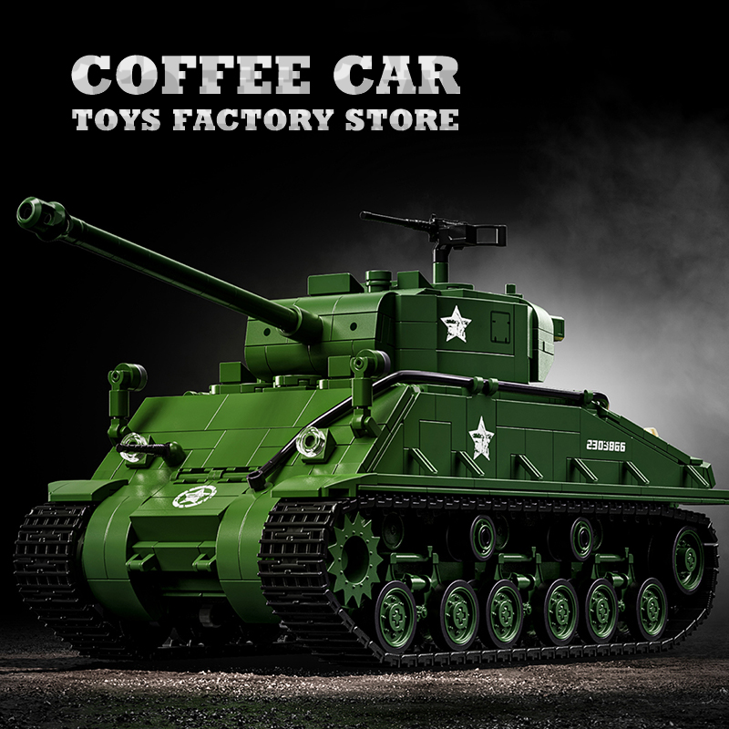 US Army M4 Tank Building Block - Lego Compatible Military Tank 评论和价格