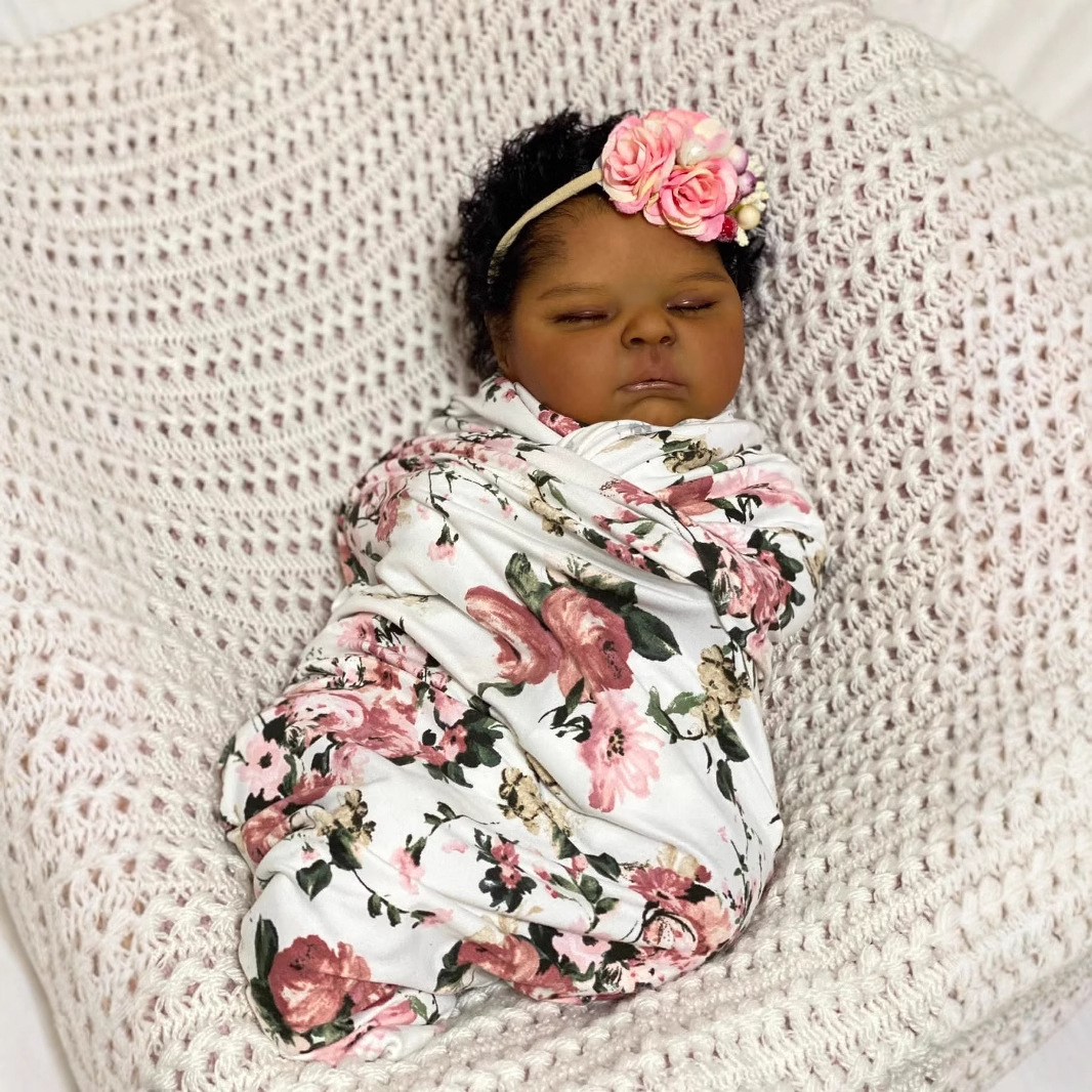 Dark Skin peaches 19 Inch Life - Reborn Baby Doll Silicone Realistic 评论和价格