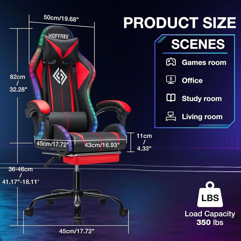 RGB Gaming Chair with Bluetoot - Video Games 评论和价格