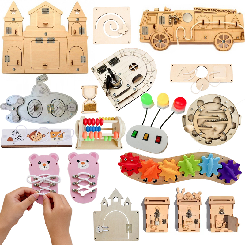 DIY Montessori Busy Board Wood - Montessori Wooden Busy Board Toddler 评论和价格