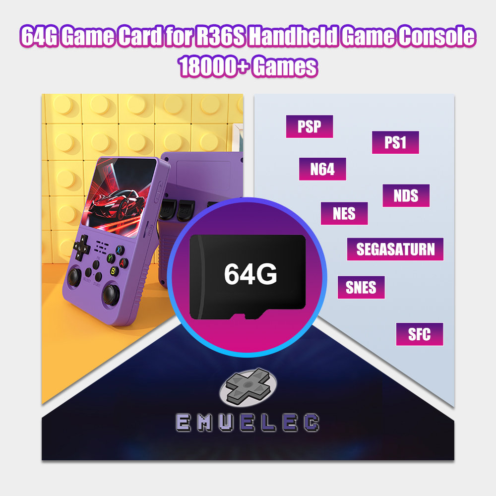 64G Game TF Card for R36S Vide - Retro Handheld Game Console R36S 评论和价格