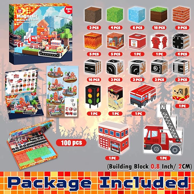 Magnetic Blocks 100 PCS Build  - Magnetic Building Tiles Set 100Pcs 评论和价格