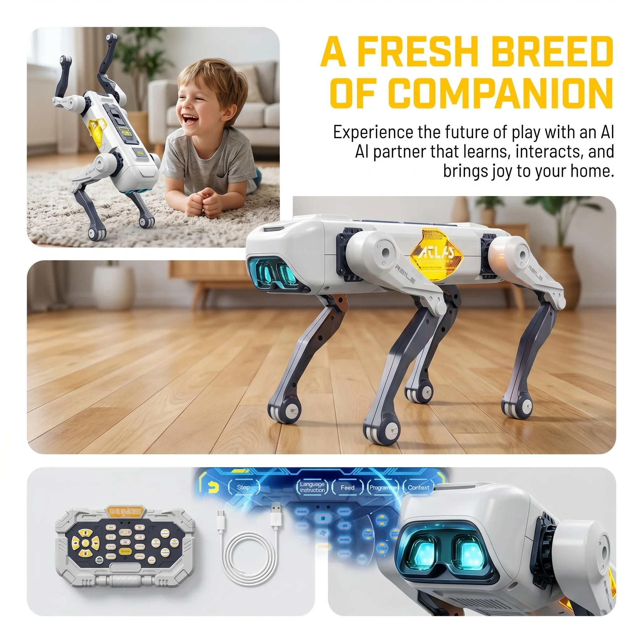 AI Smart Robot Dog, Voice & AP - Remote Control Toys 评论和价格